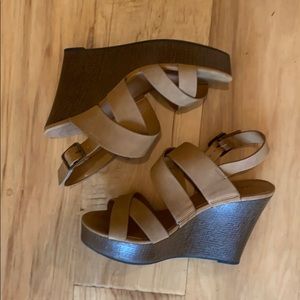 Tan Leather Wedges